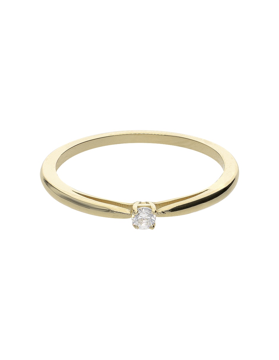 Anillo de compromiso de oro 14 K Fonelli zirconia