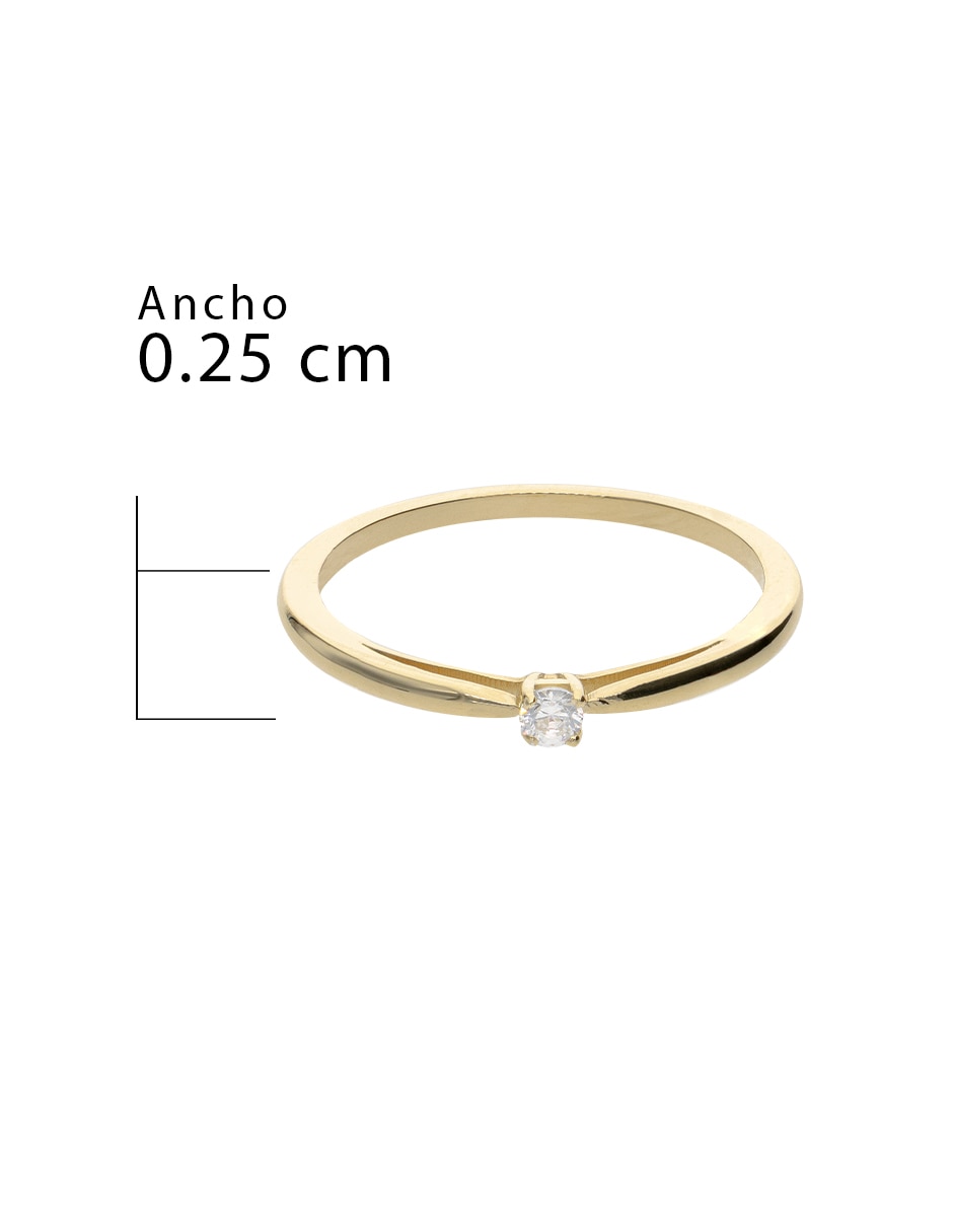 Anillo de compromiso de oro 14 K Fonelli zirconia