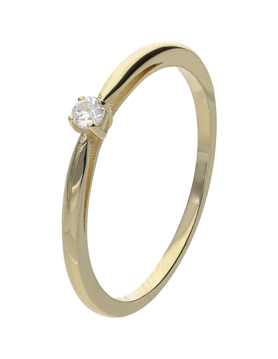 Anillo de compromiso de oro 14 K Fonelli zirconia