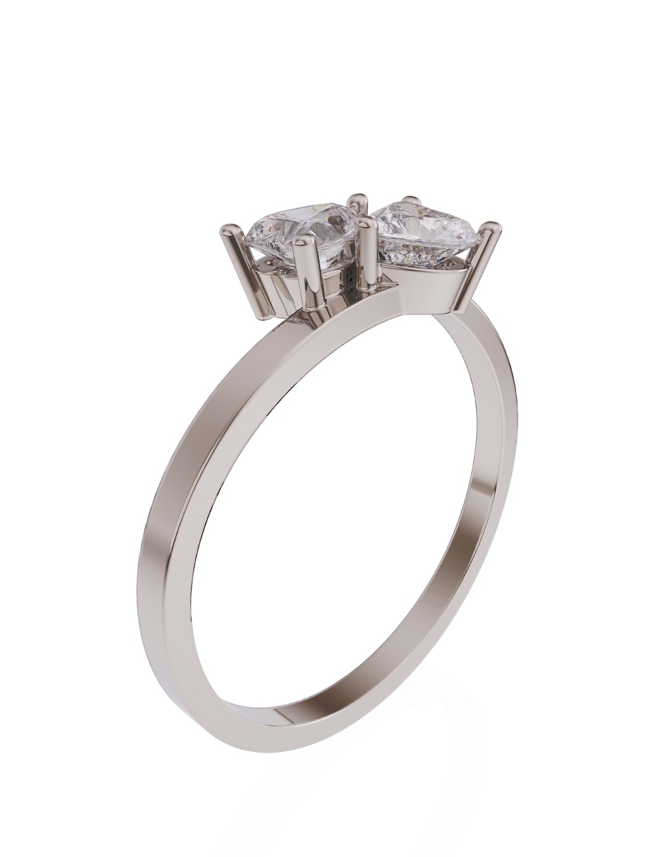 Anillo de compromiso de oro 14 K Promesa zirconia 2