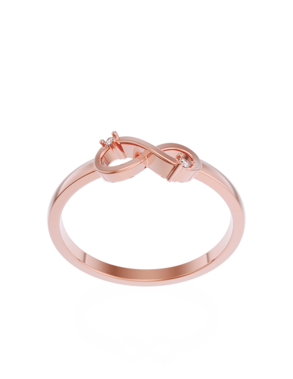Anillo de compromiso de oro 14 K Promesa zirconia 3