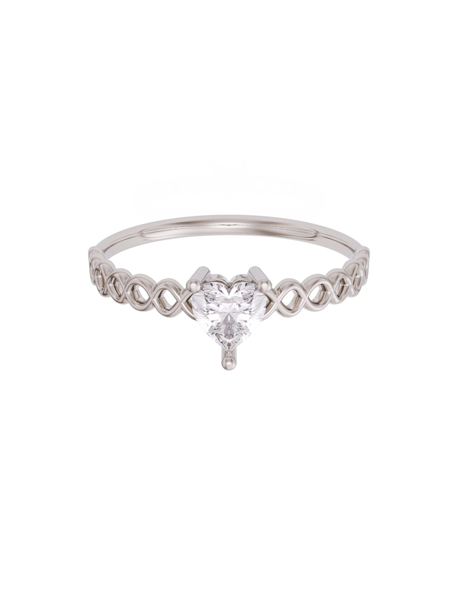 Anillo de compromiso de oro 14 K Promesa zirconia 1