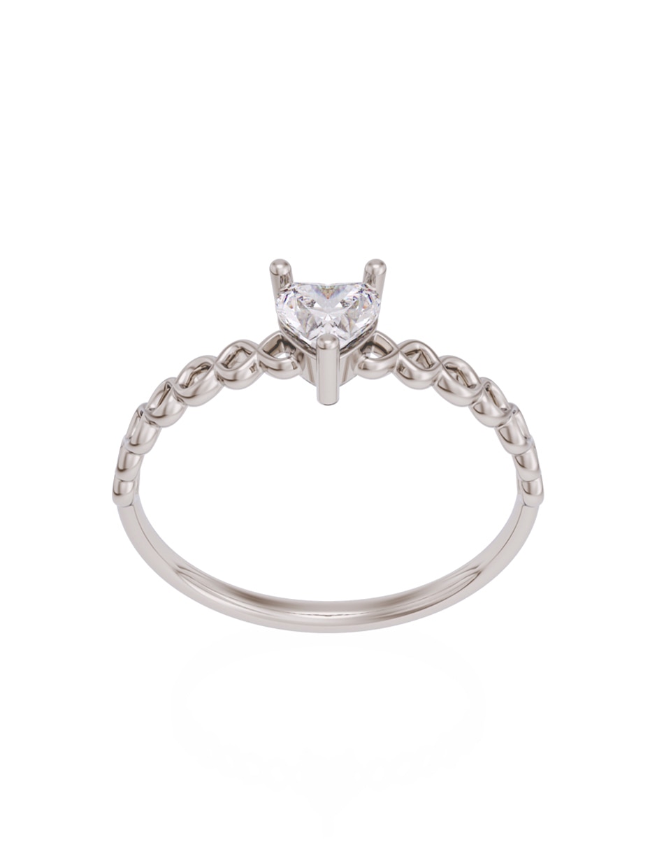 Anillo de compromiso de oro 14 K Promesa zirconia 2
