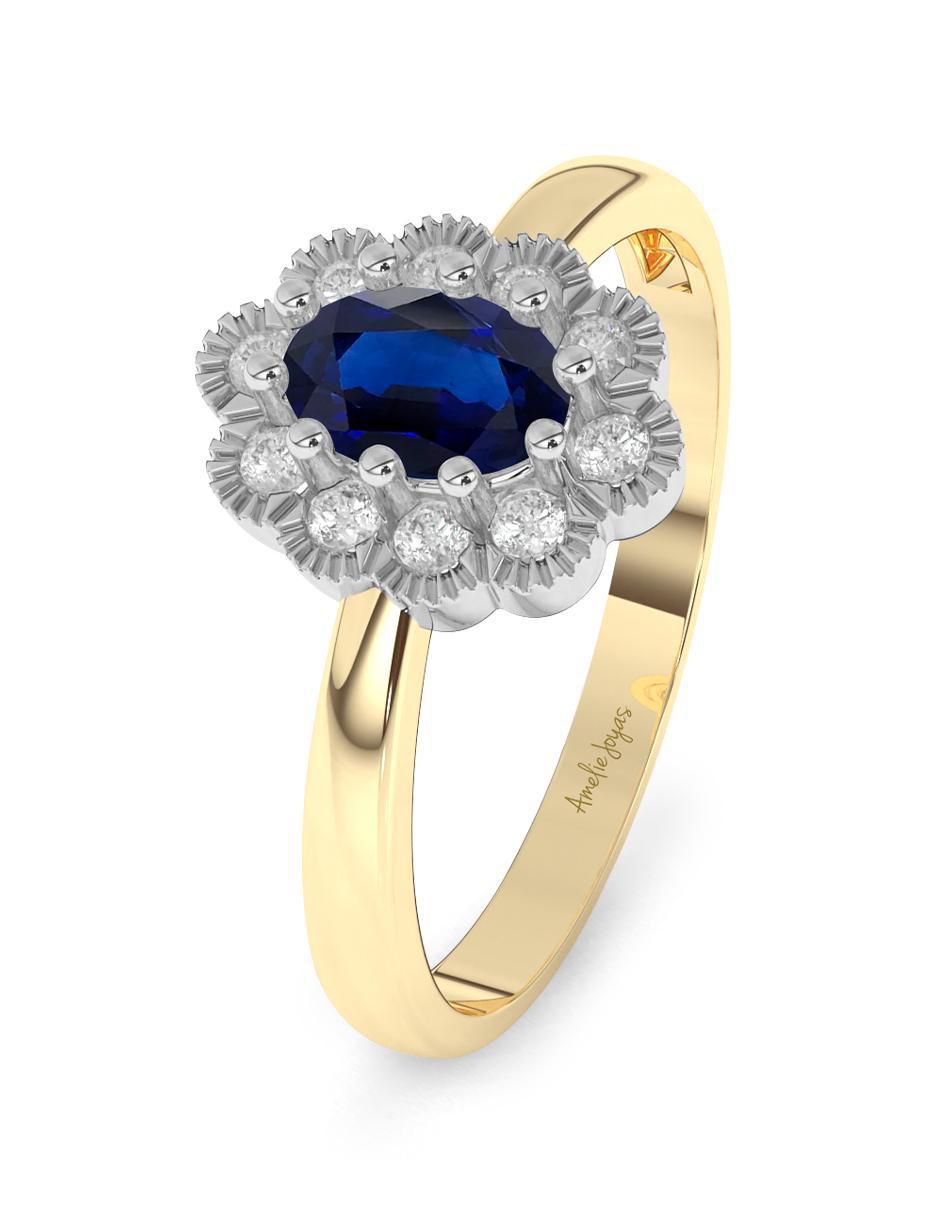 Anillo de compromiso 14 k zafiro 4
