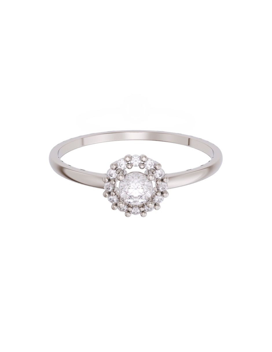 Anillo de compromiso de oro 10 K Promesa zirconia