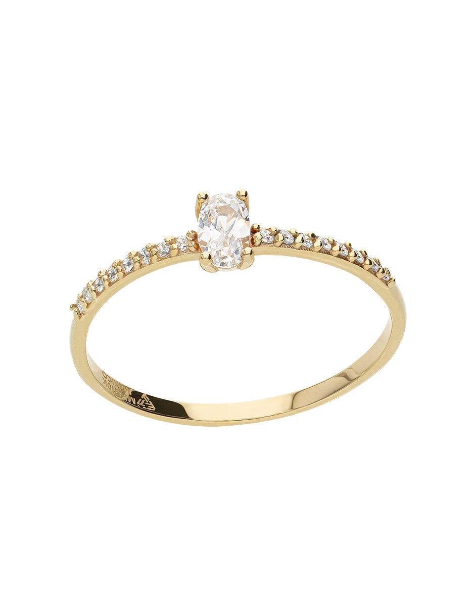 Anillo de compromiso de oro 10 K Fonelli Promesa zirconia