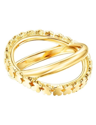 Anillo redondo Straight de plata P 925 con acabado baño de oro