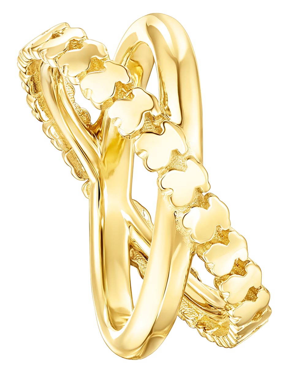 Anillo redondo Straight de plata P 925 con acabado baño de oro 7