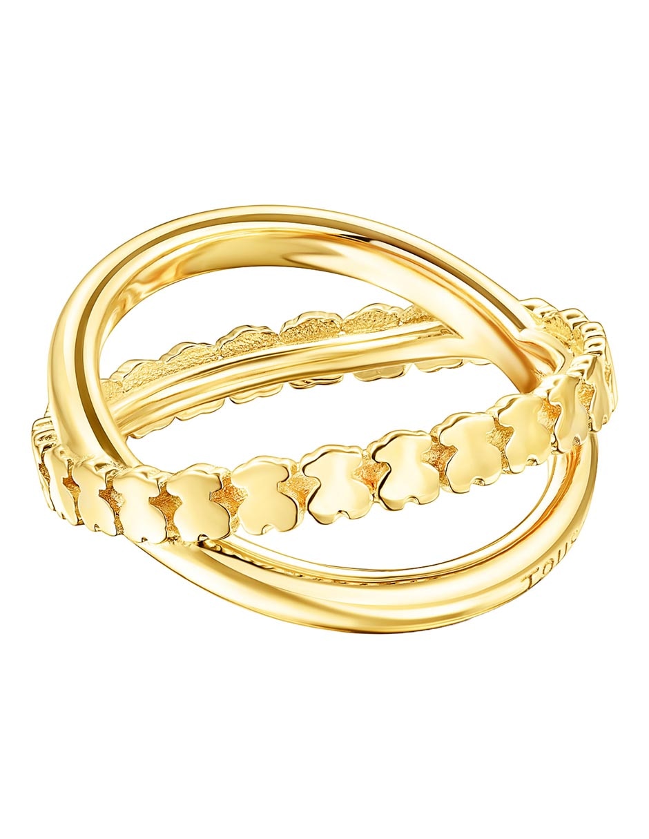 Anillo redondo Straight de plata P 925 con acabado baño de oro 5