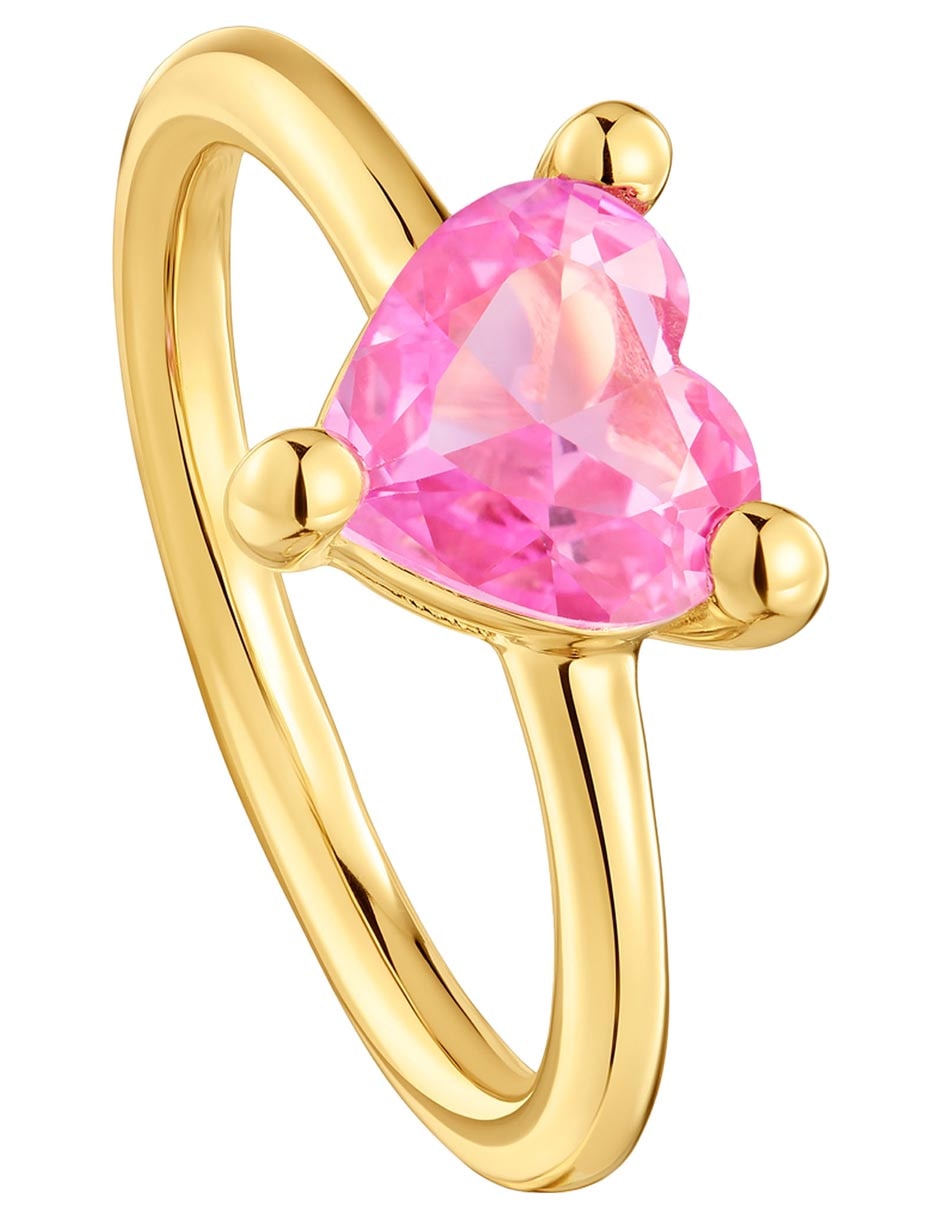 Anillo con gema de corazón Garden Of Love Lgg de plata P 925 zafiro con acabado baño de oro 5