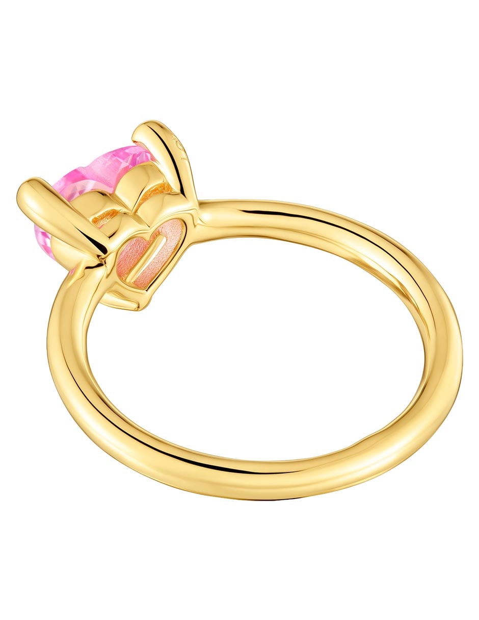 Anillo con gema de corazón Garden Of Love Lgg de plata P 925 zafiro con acabado baño de oro