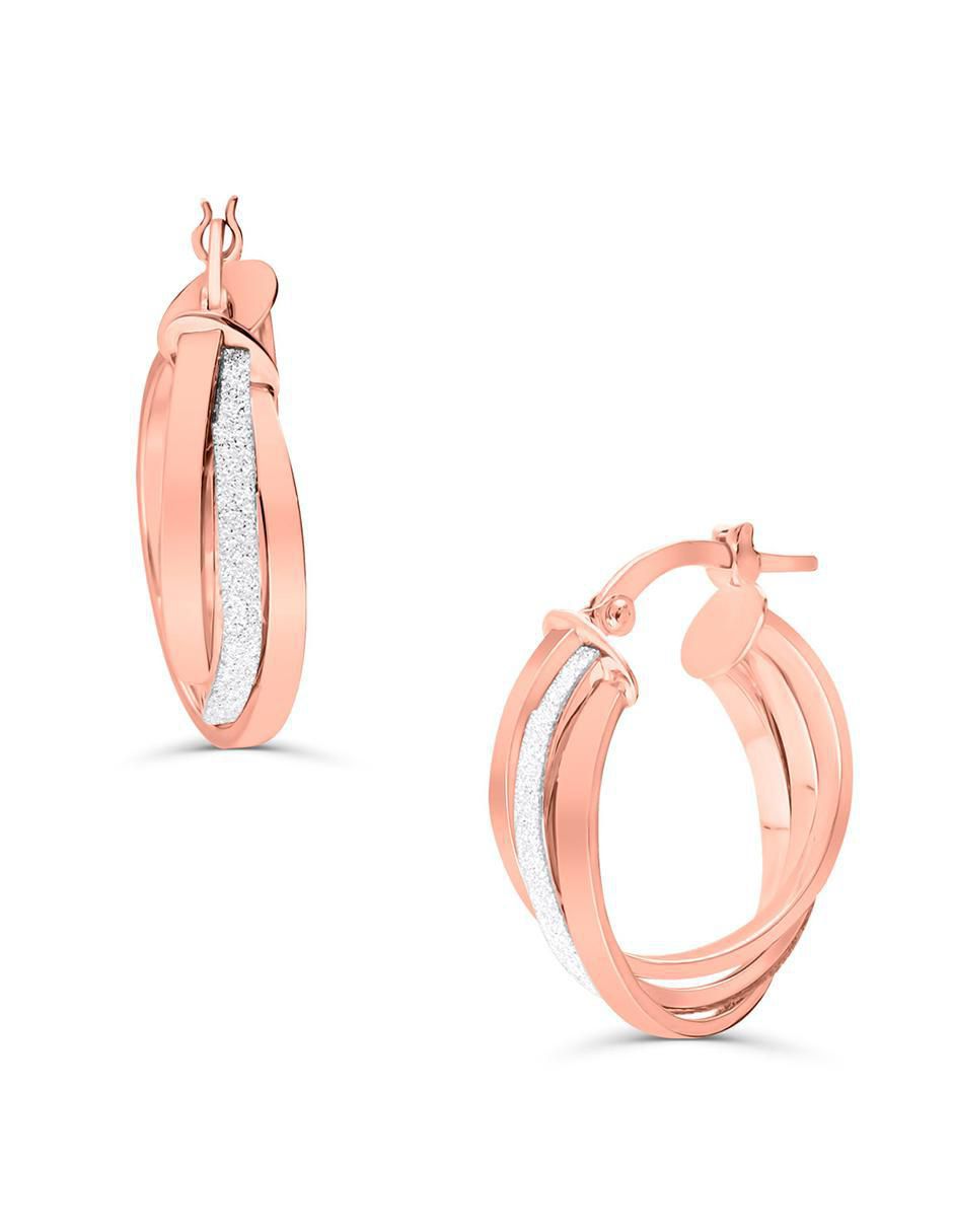 Arracadas de oro rosa 14 K con acabado brillante 2