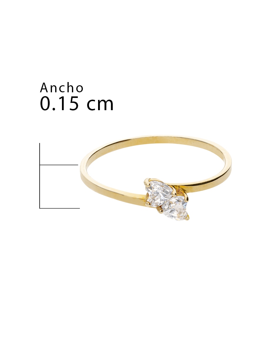 Anillo de compromiso de oro 10 K Fonelli Promesa zirconia