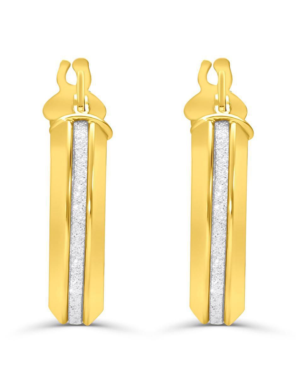 Aretes de aro de oro amarillo 14 K con acabado brillante 2