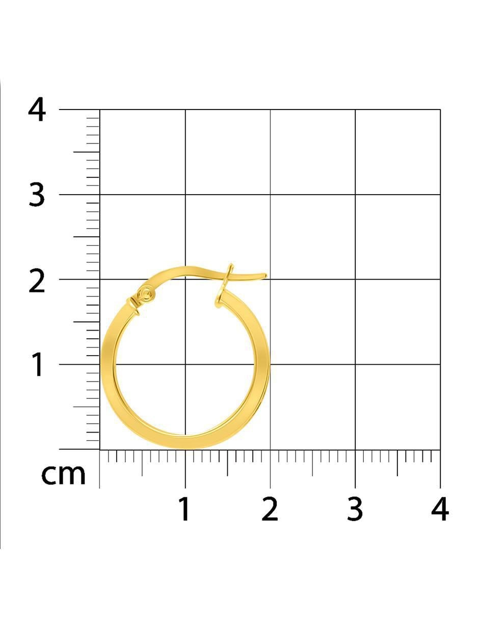 Aretes de aro de oro amarillo 14 K con acabado brillante 3
