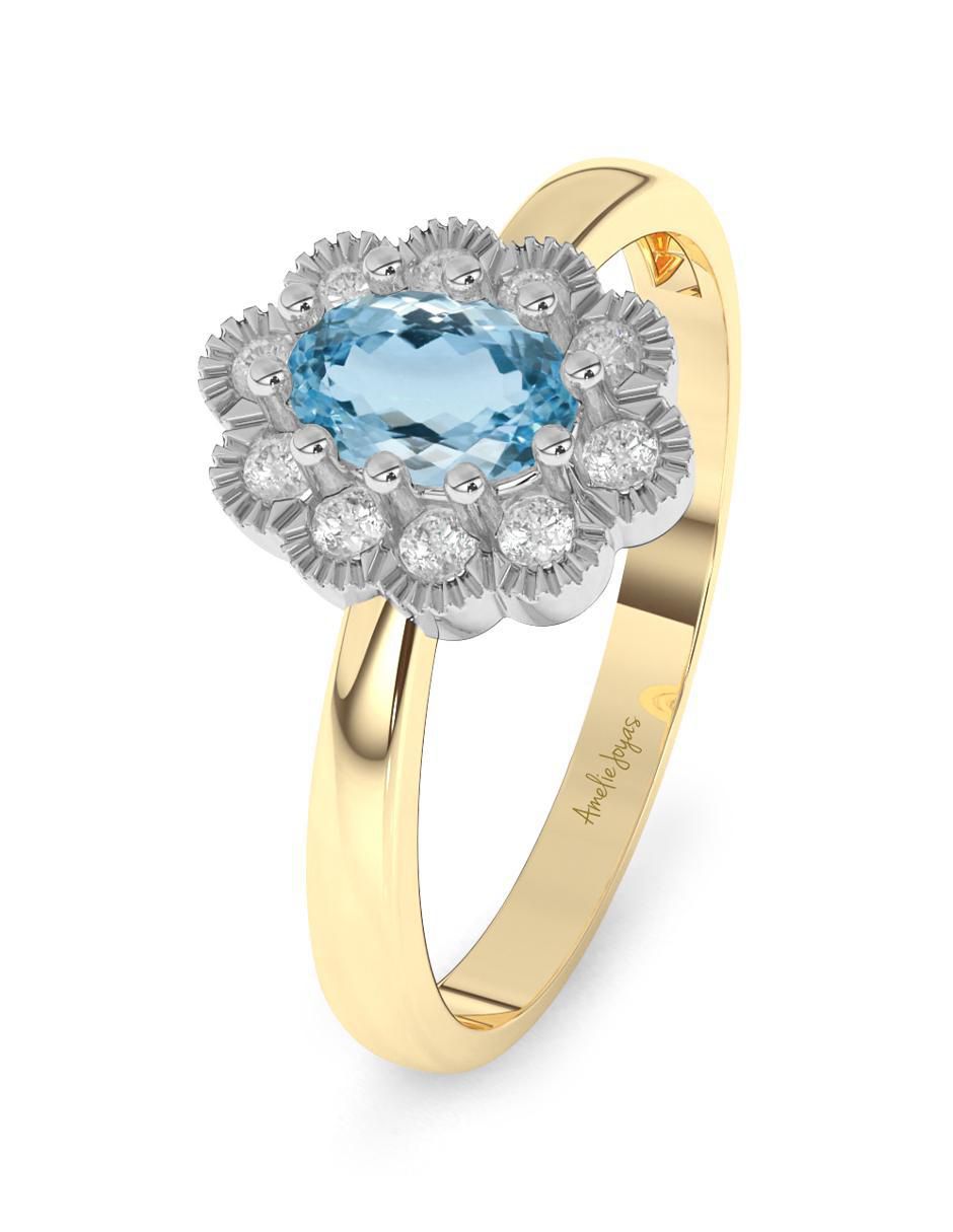 Anillo de compromiso 14 k topacio 4