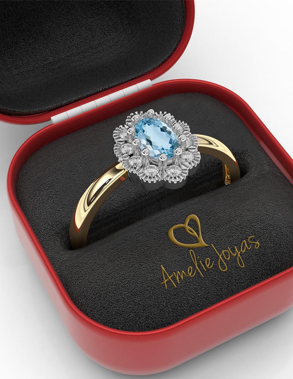 Anillo de compromiso 14 k topacio 2