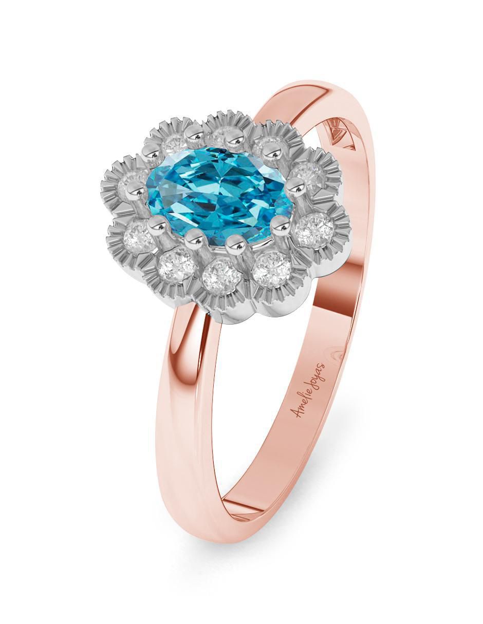 Anillo de compromiso 14 k topacio 2
