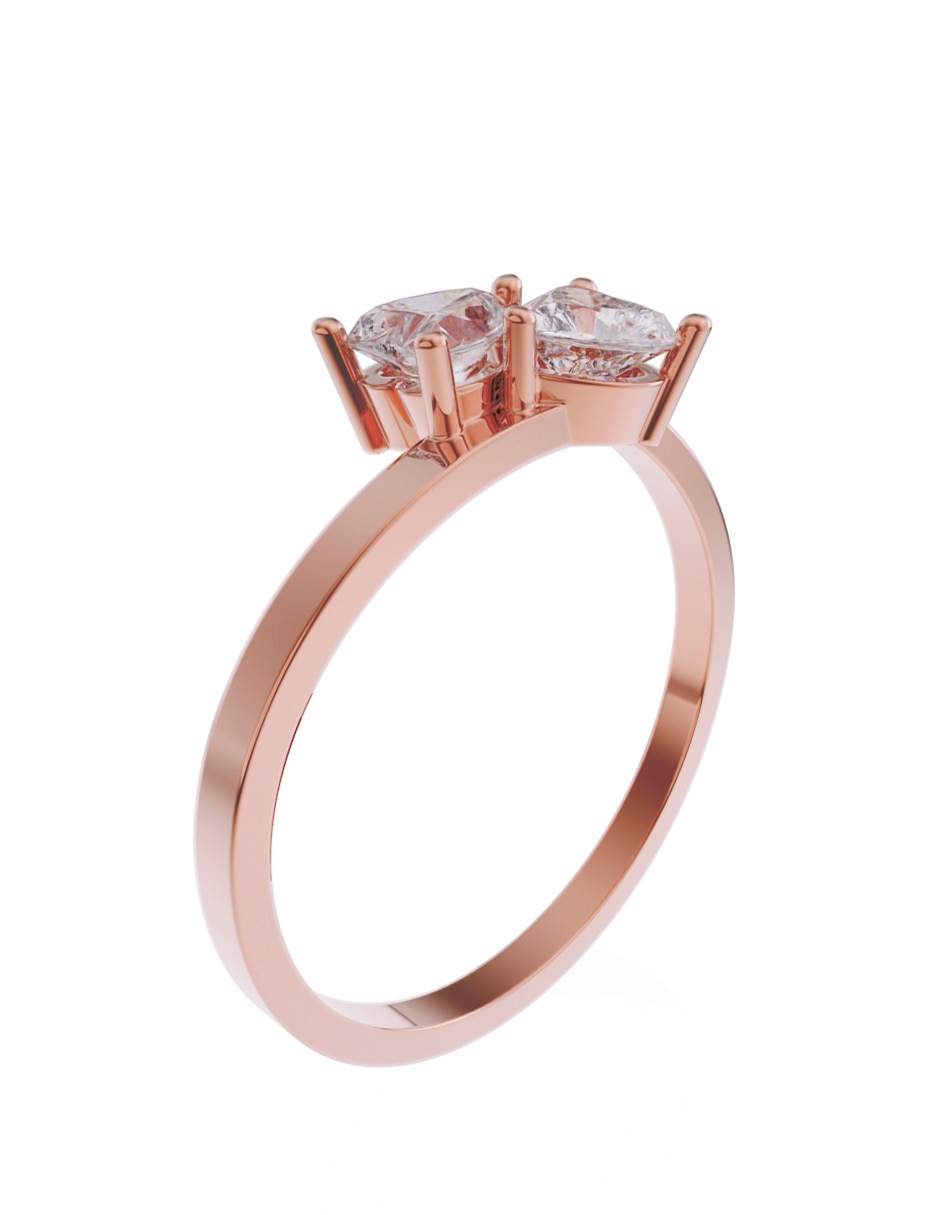 Anillo de compromiso de oro 10 K Promesa zirconia 3