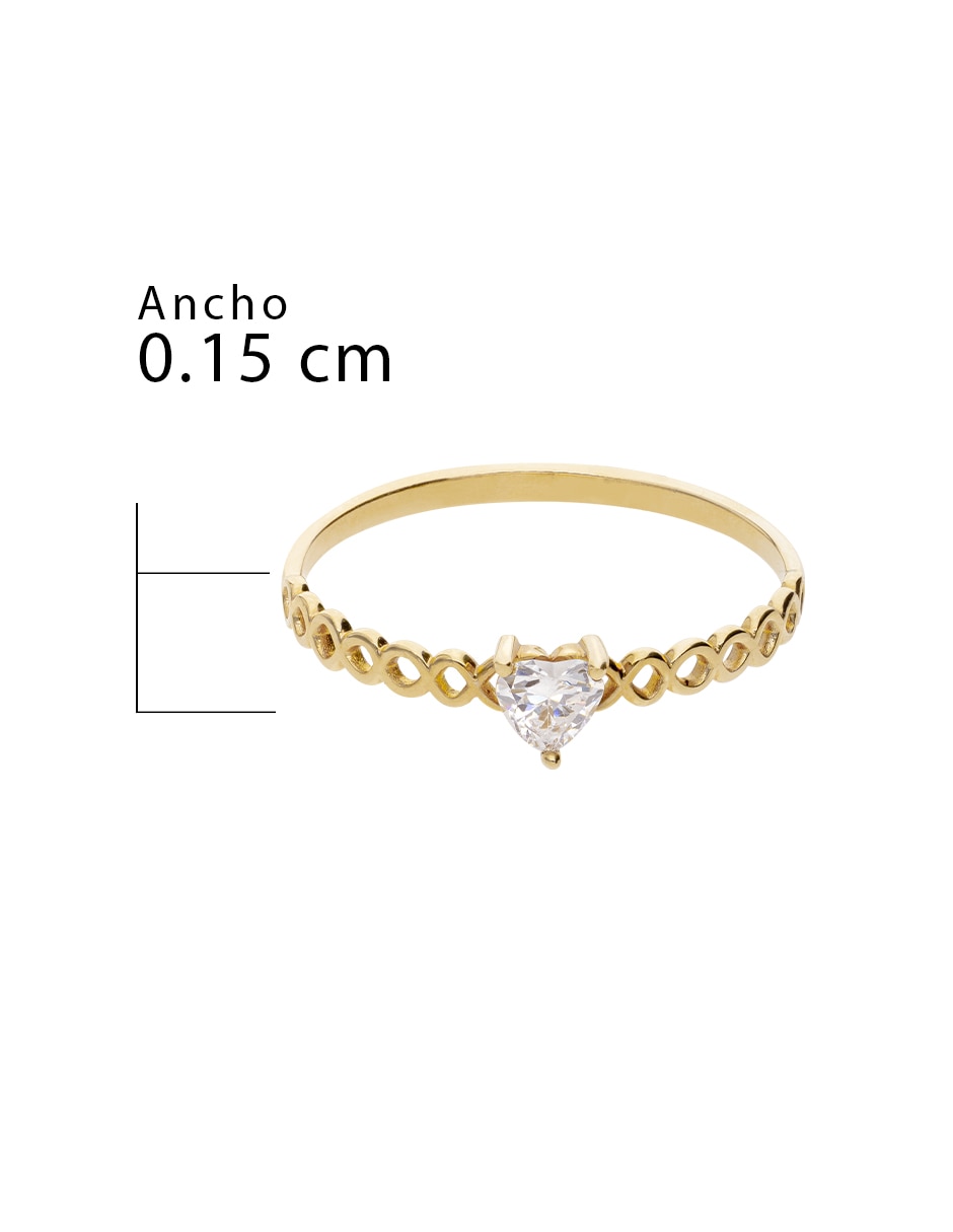 Anillo de compromiso de oro 10 K Fonelli Promesa zirconia