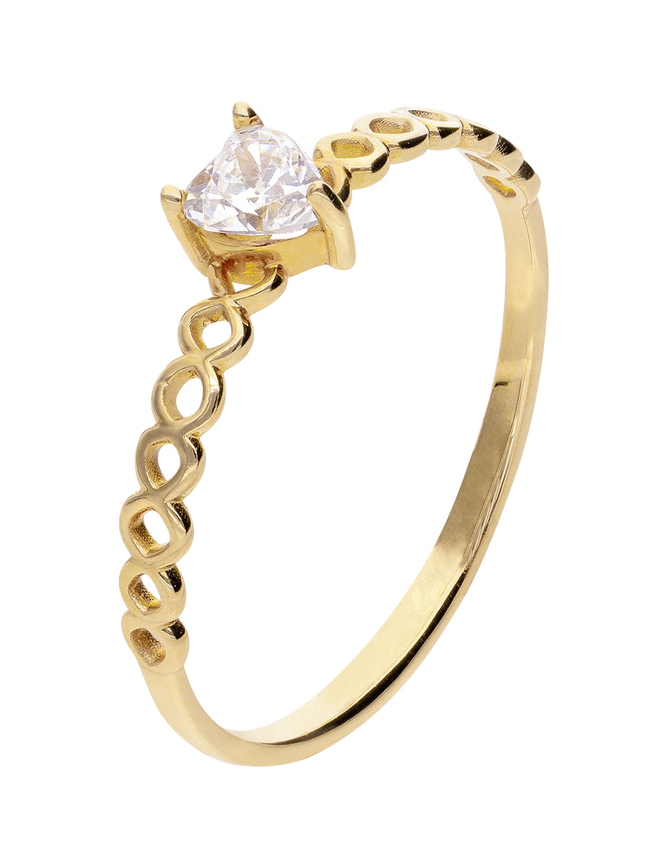 Anillo de compromiso de oro 10 K Fonelli Promesa zirconia