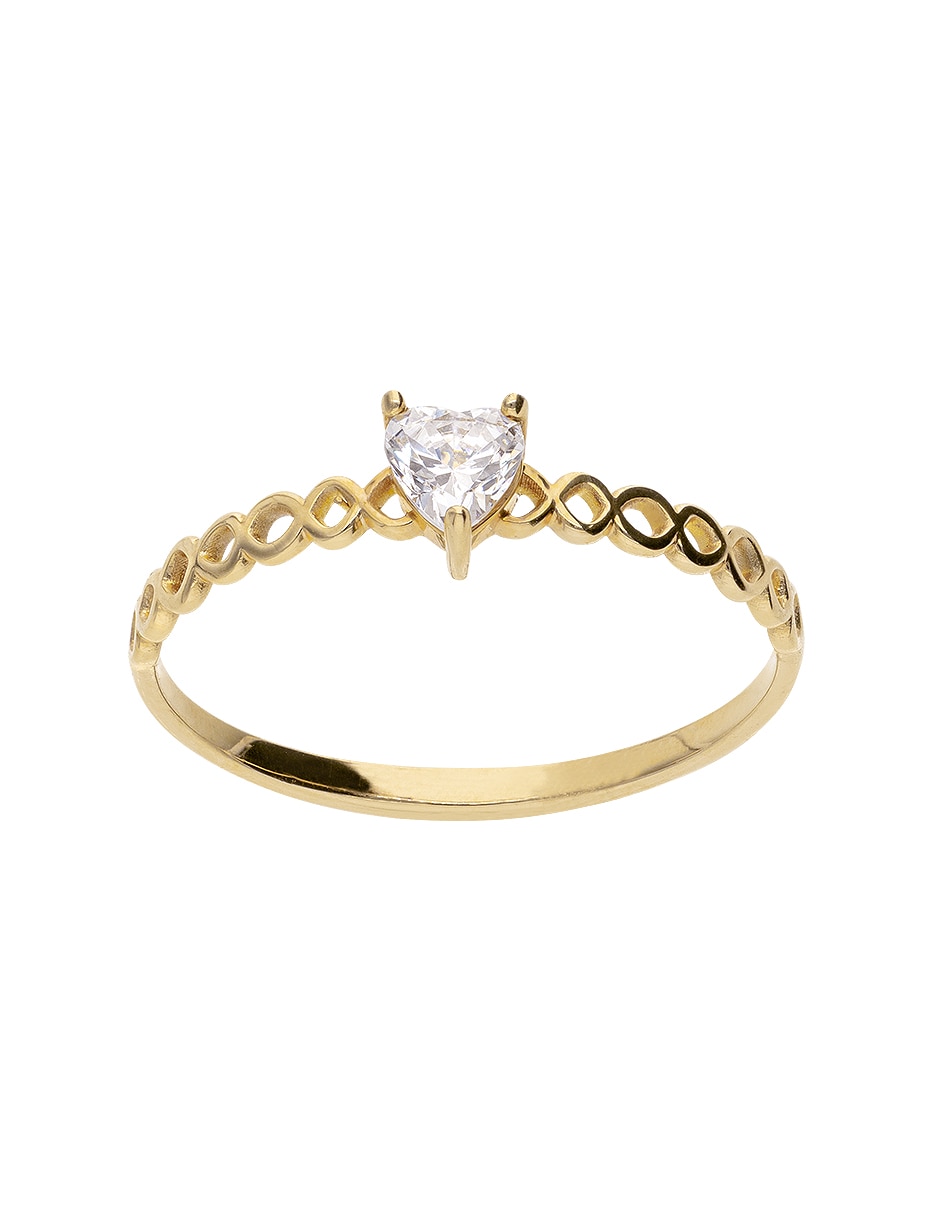 Anillo de compromiso de oro 10 K Fonelli Promesa zirconia