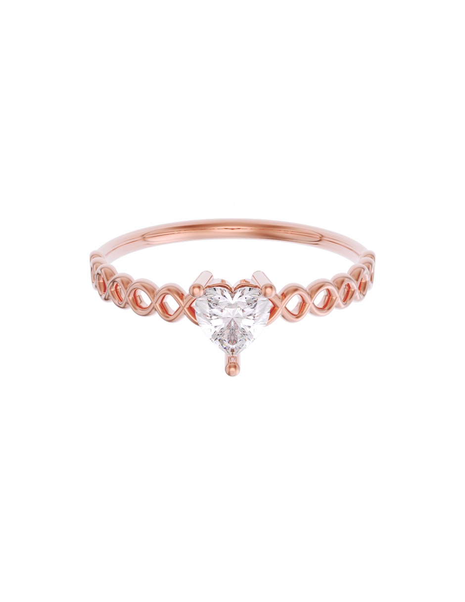 Anillo de compromiso de oro 10 K Promesa zirconia 1