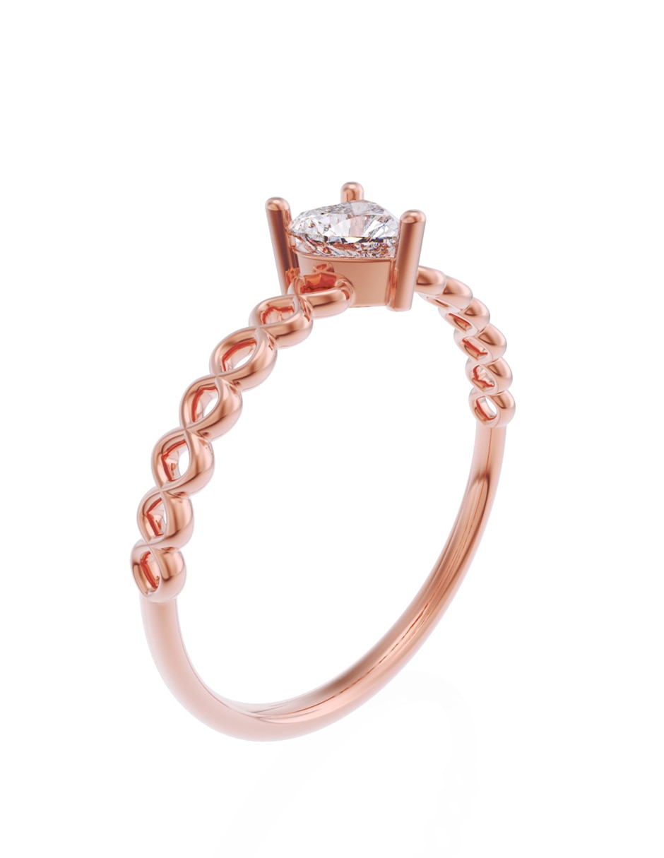 Anillo de compromiso de oro 10 K Promesa zirconia 2