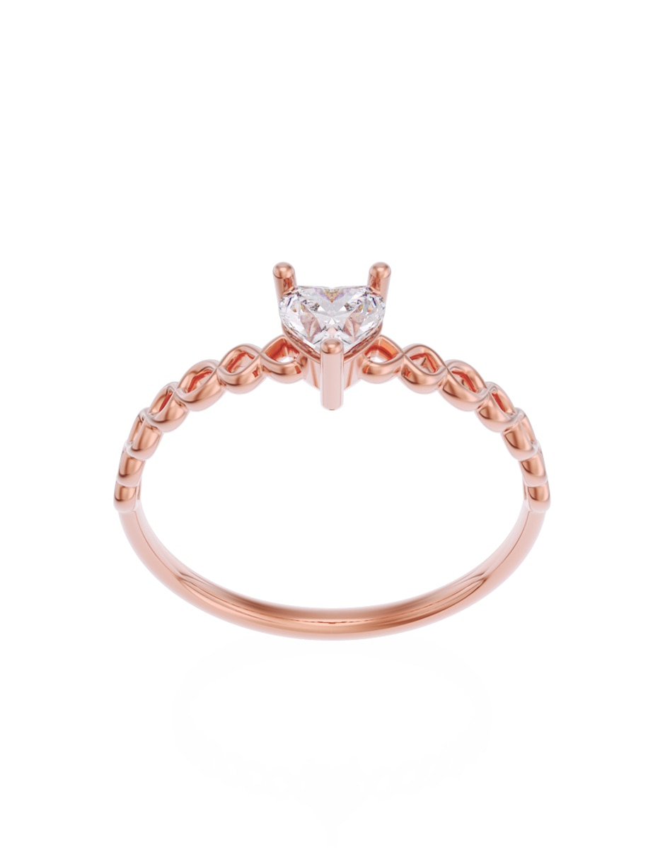 Anillo de compromiso de oro 10 K Promesa zirconia 3