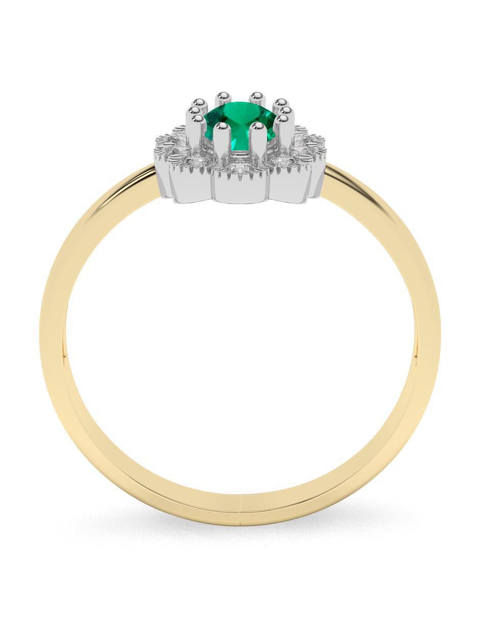 Anillo de compromiso 14 k esmeralda 4