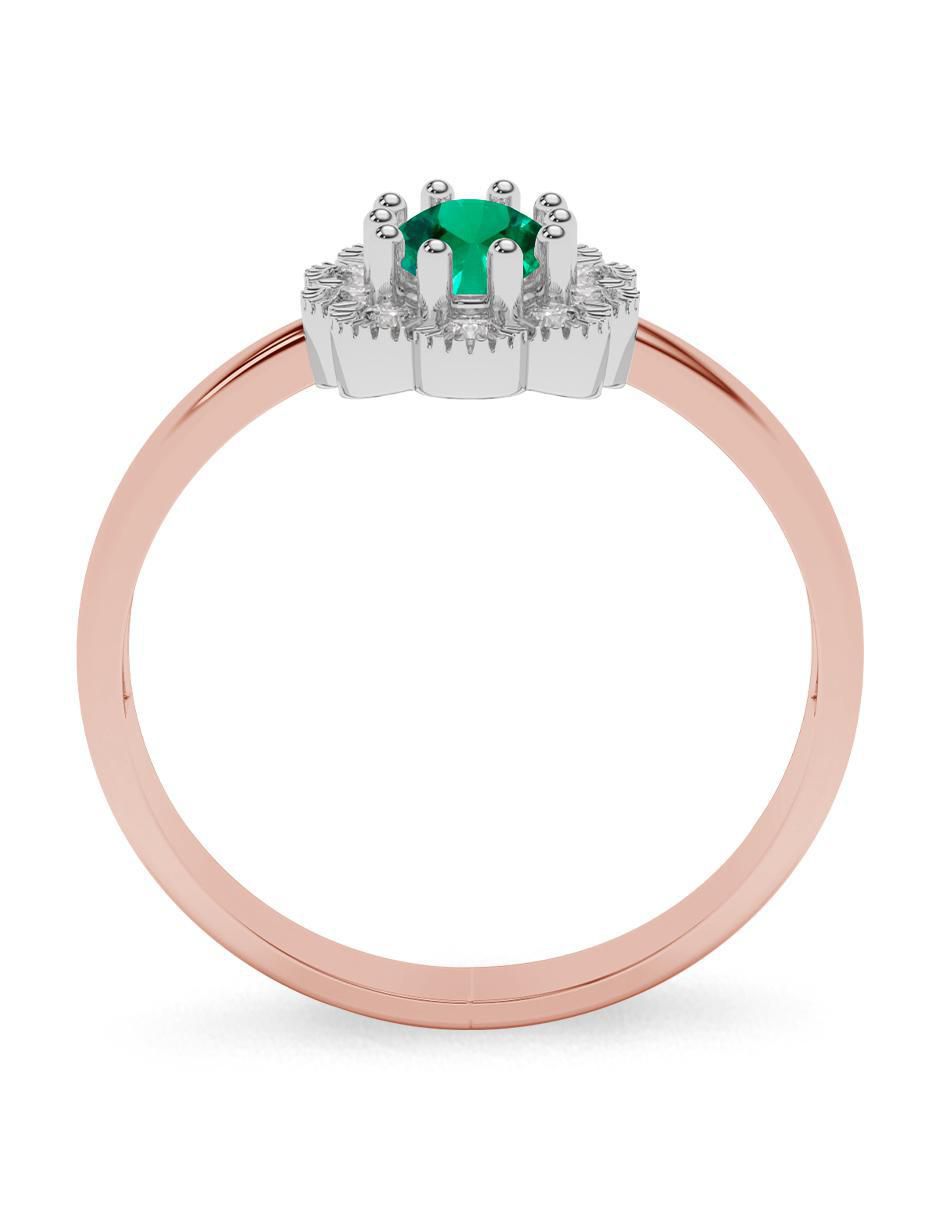 Anillo de compromiso 14 k esmeralda 3