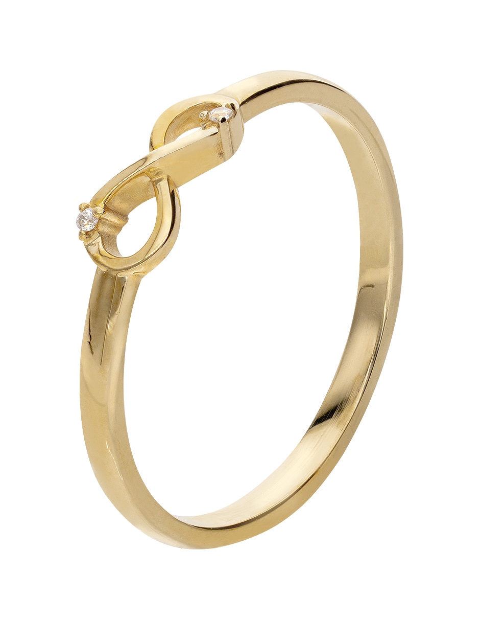 Anillo de compromiso de oro 10 K Fonelli Promesa zirconia