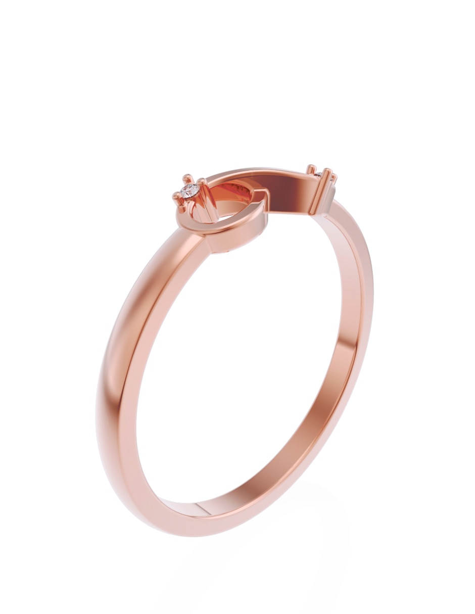 Anillo de compromiso de oro 10 K Promesa zirconia 2