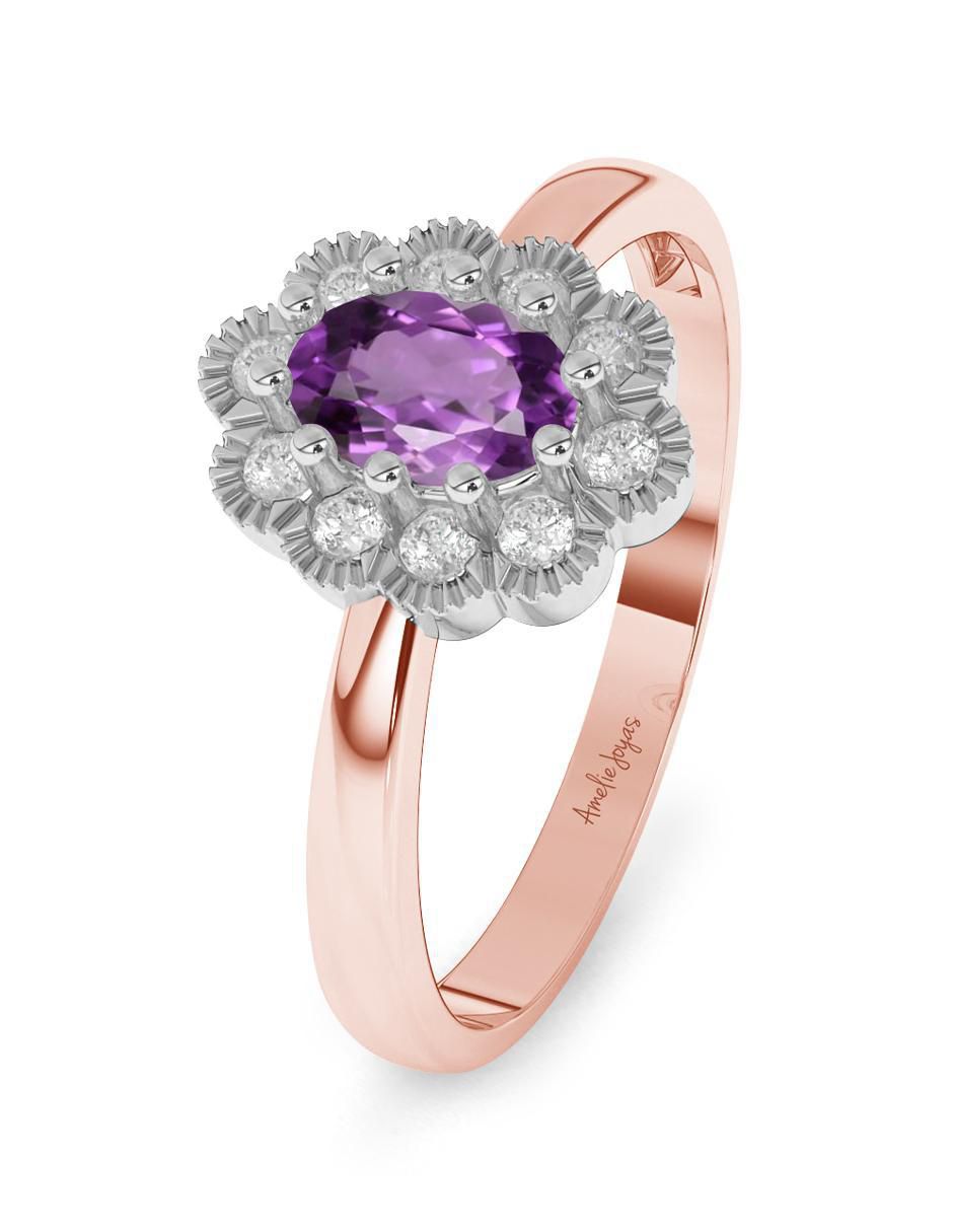 Anillo de compromiso 14 k amatista 2