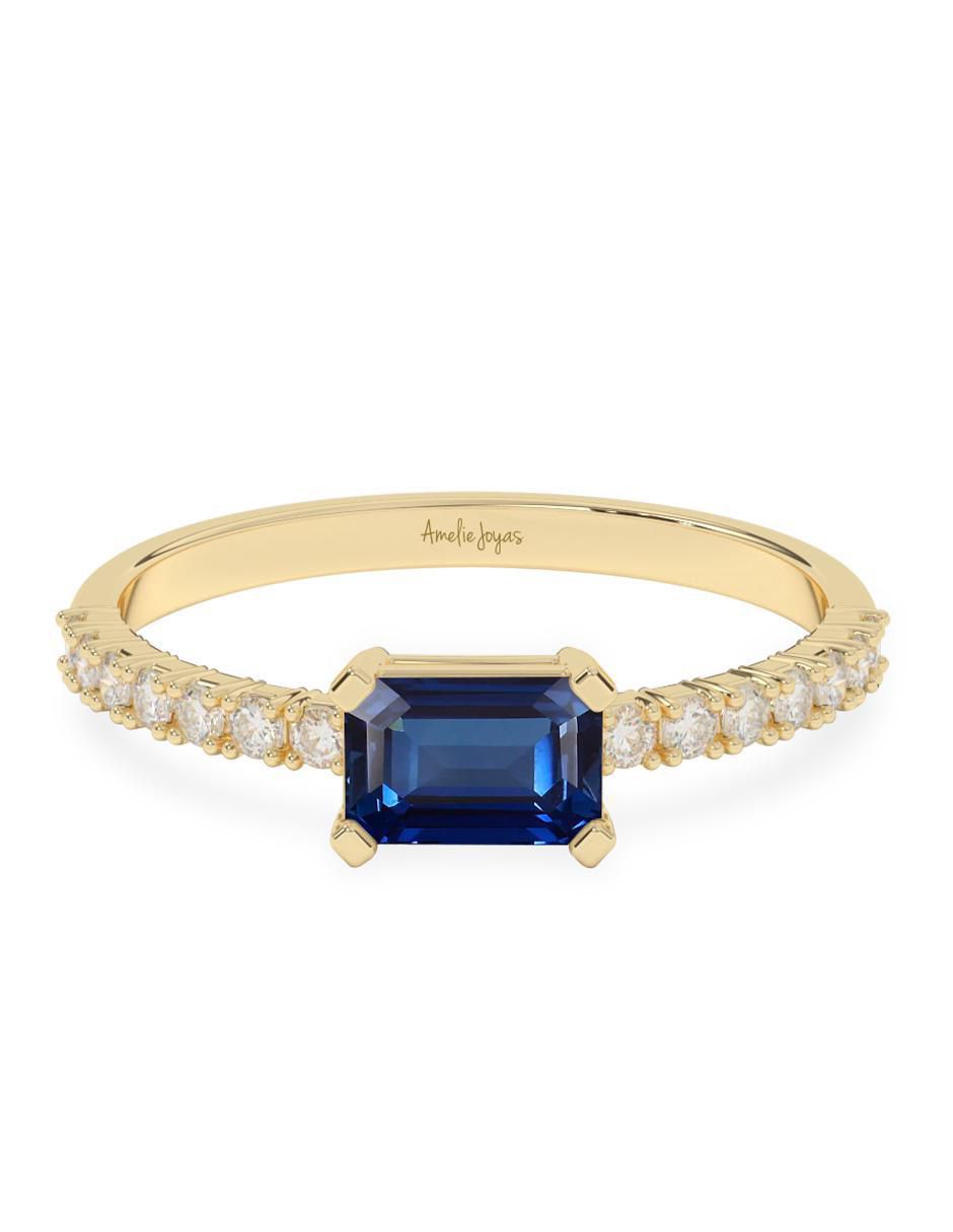 Anillo de compromiso de oro 14 k zafiro Anillo de compromiso de oro 14 k zafiro