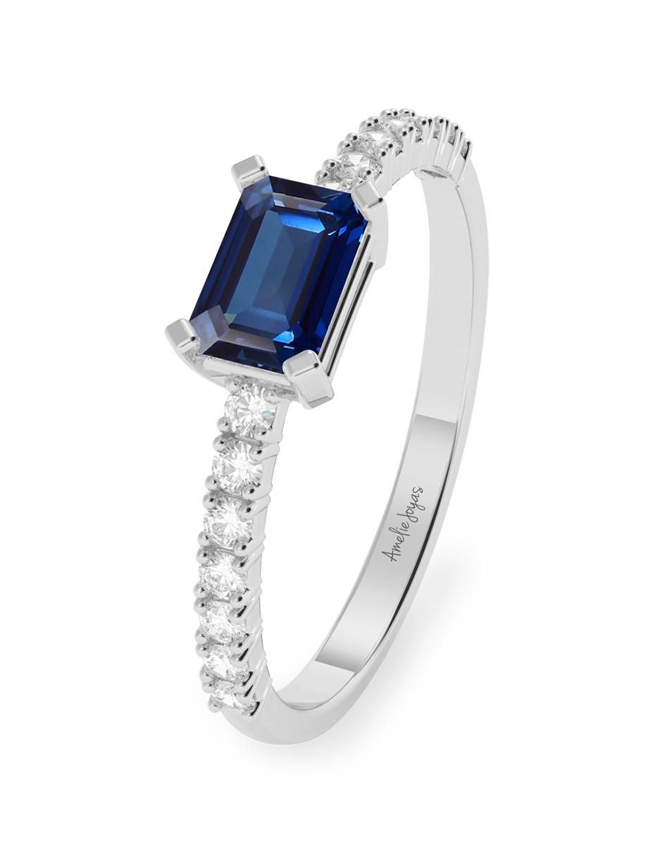 Anillo de compromiso 14 k zafiro 2