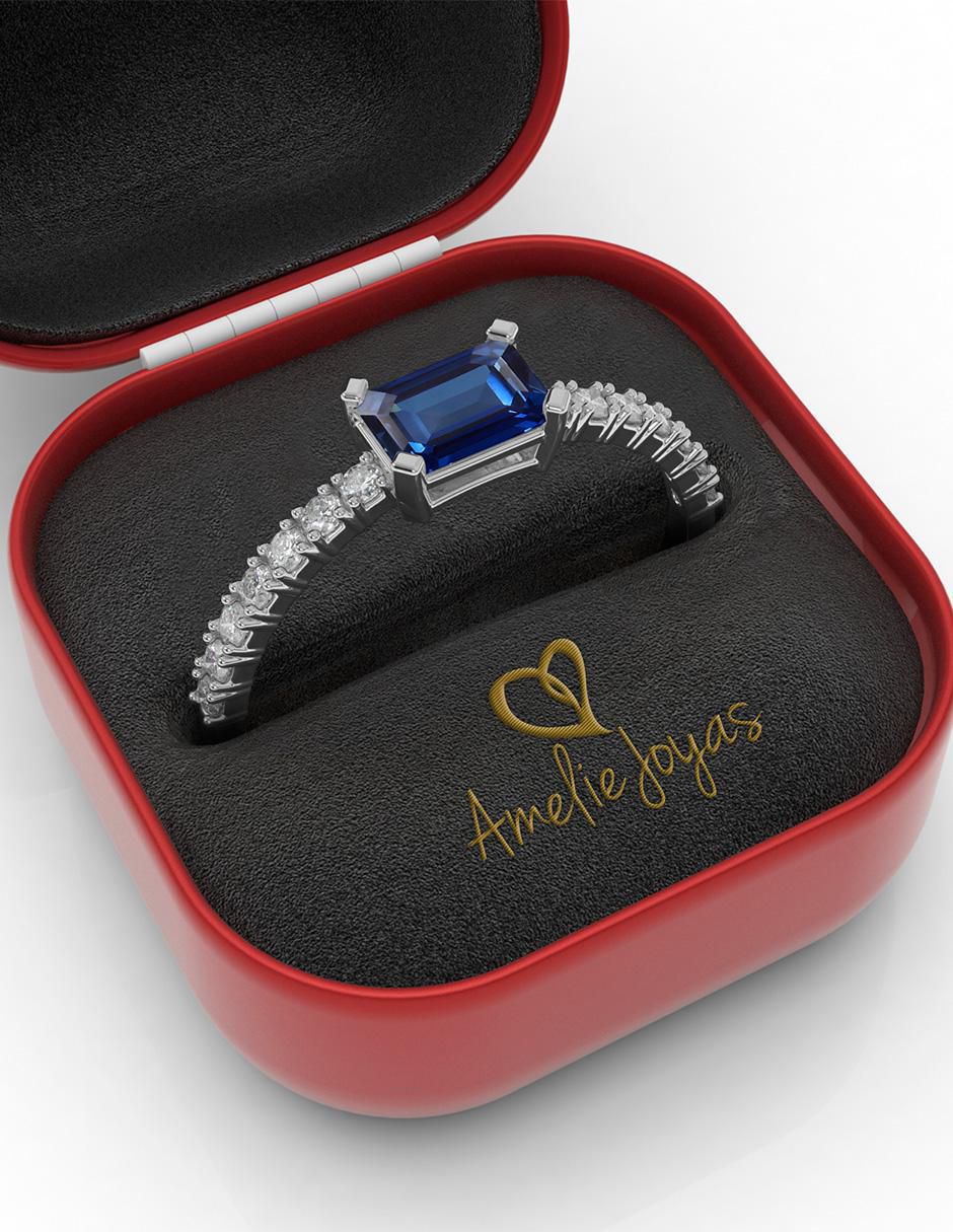 Anillo de compromiso 14 k zafiro 4