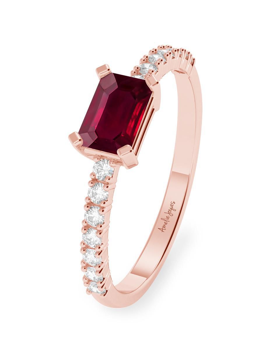Anillo de compromiso 14 k rubí 2
