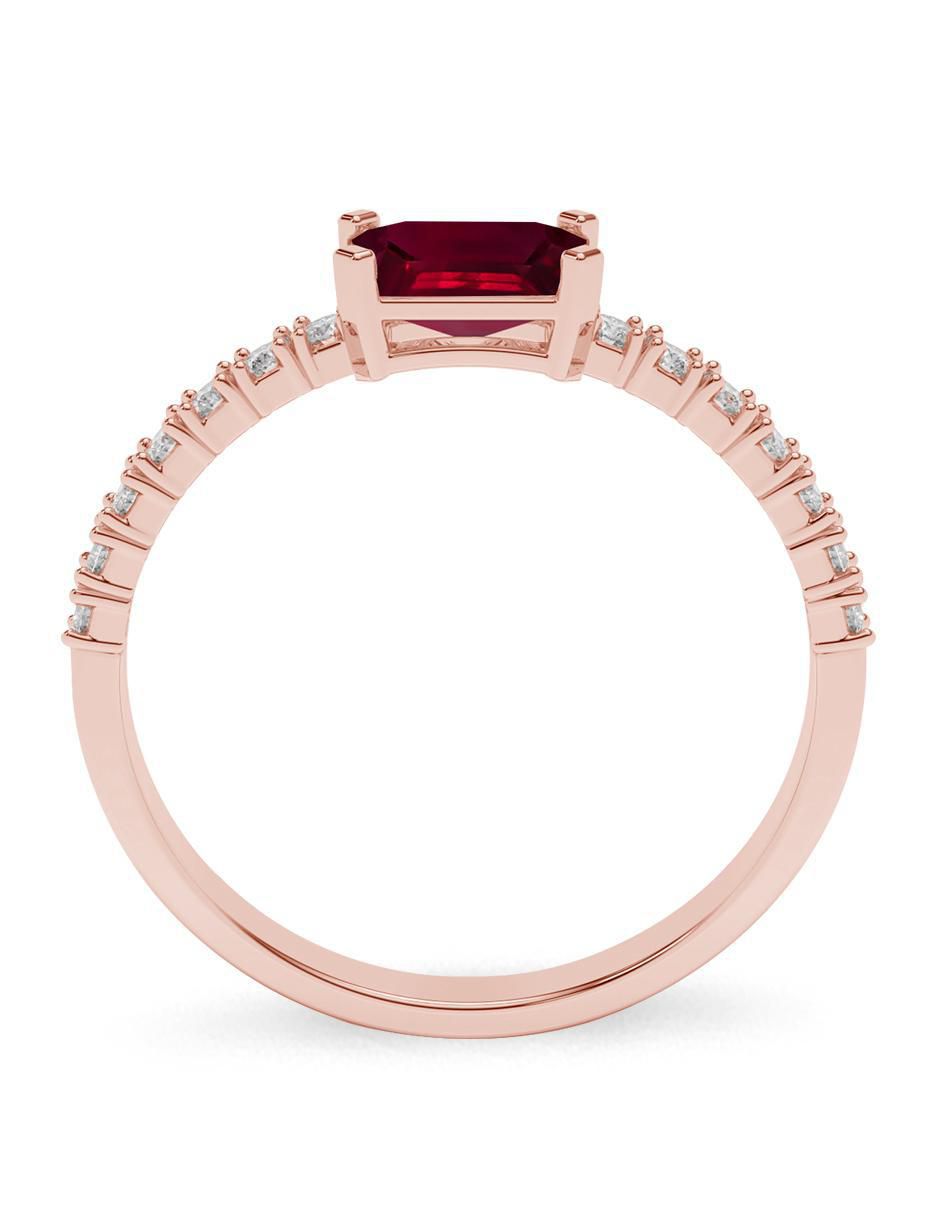 Anillo de compromiso 14 k rubí 3