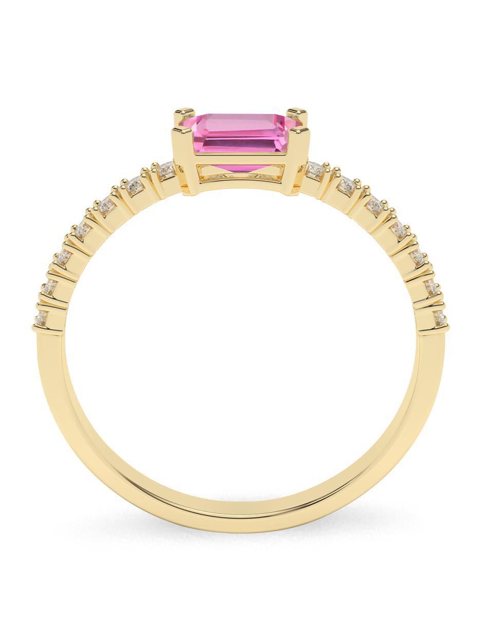 Anillo de compromiso 14 k zafiro rosa 3