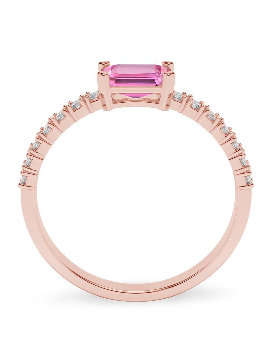 Anillo de compromiso 14 k zafiro rosa 3