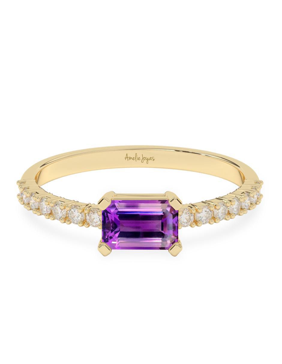 Anillo de compromiso 14 k amatista Anillo de compromiso 14 k amatista