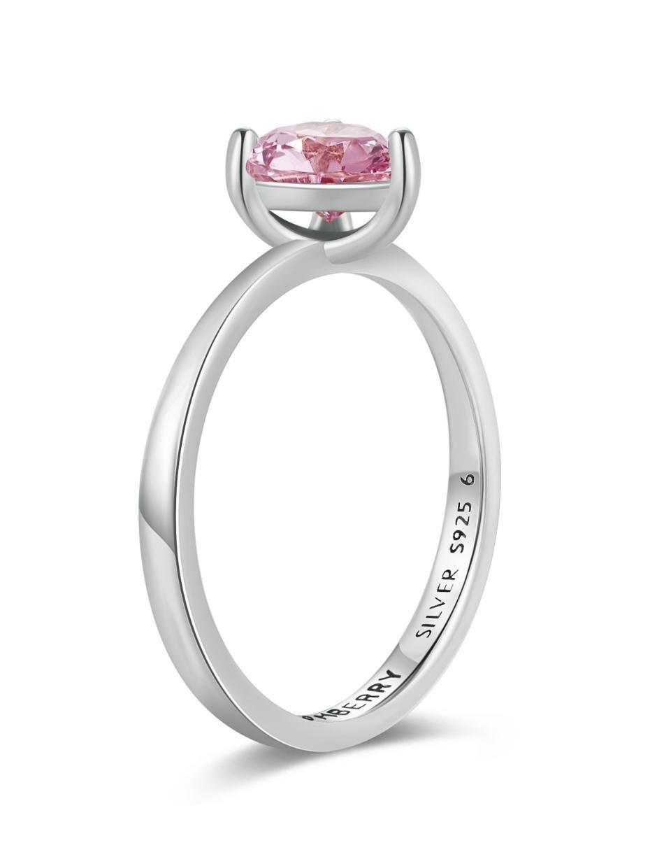 Anillo de corazón P 925 de plata zirconia cúbica brillante