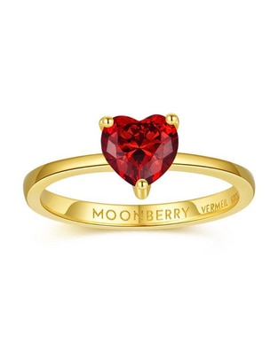 Anillo de corazón de plata vermeil P 925 zirconia cúbica con acabado baño de oro Anillo de corazón de plata vermeil P 925 zirconia cúbica con acabado baño de oro