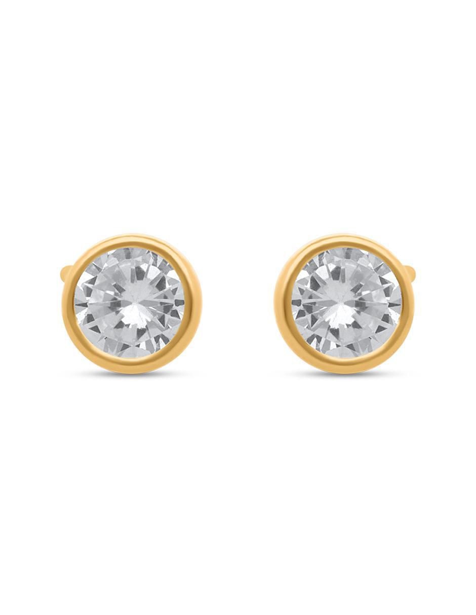 Broqueles circulares de oro amarillo 14 K 2
