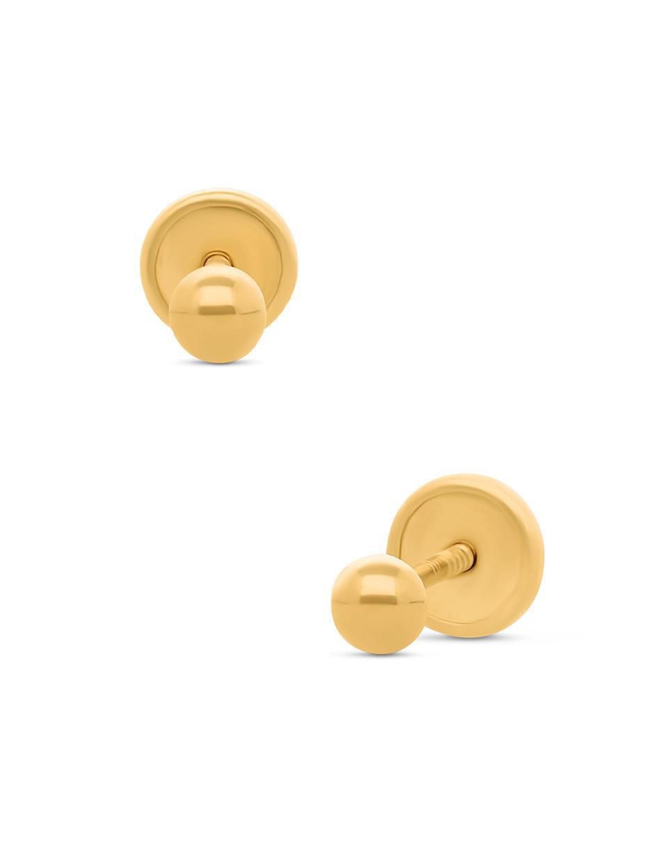 Broqueles circulares de oro amarillo 14 K 2