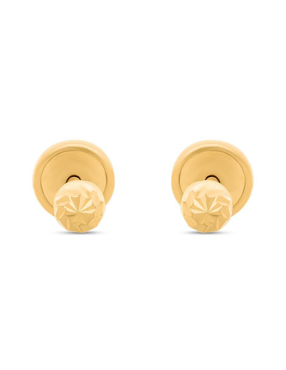 Broqueles circulares de oro amarillo 14 K con acabado texturizado Broqueles circulares de oro amarillo 14 K con acabado texturizado