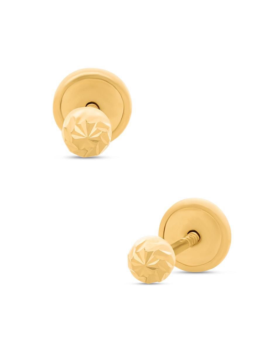 Broqueles circulares de oro amarillo 14 K con acabado texturizado 2
