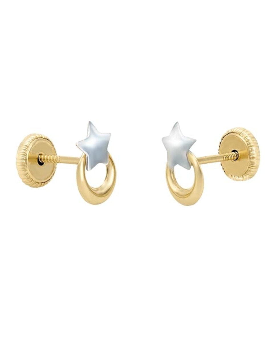 Broqueles de estrella de oro 14 K Broqueles de estrella de oro 14 K