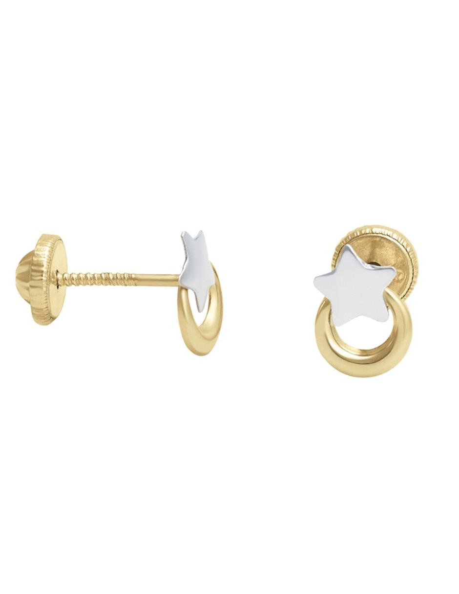 Broqueles de estrella de oro 14 K 2